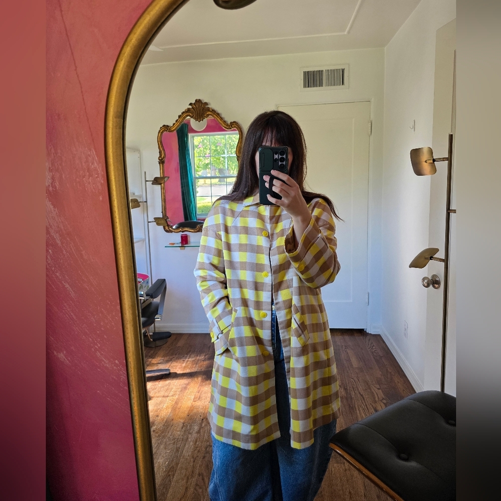 Maeve by Anthropologie Gingham Swing Jacket in a Yellow Size xs - Picture 14 of 15